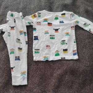 Tahari Kids Character Print Pajama Set - White